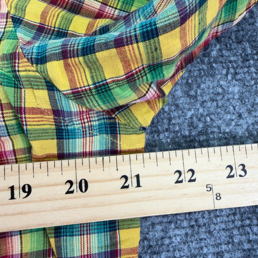 Polo Ralph‎ Lauren Shirt Men Medium Cotton Linen Roll Tab Epaulets Button Up - Picture 8 of 11